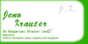 jeno krauter business card